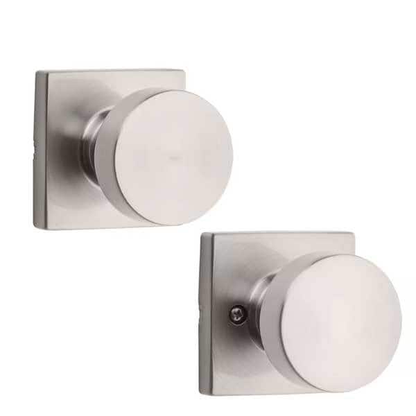 Kwikset: Pismo Passage Door Knob with Square Rose  Satin Nickel